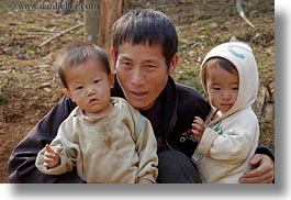 asia, asian, childrens, fathers, hmong, horizontal, laos, people, villages, photograph