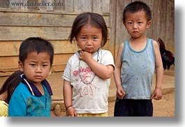 asia, asian, boys, childrens, girls, hmong, horizontal, laos, people, toddlers, villages, photograph