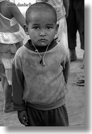 asia, asian, black and white, boys, laos, people, poverty, river village, vertical, villages, photograph