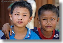 asia, asian, boys, horizontal, laos, people, river village, villages, photograph