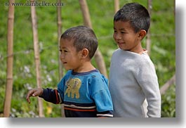 asia, asian, boys, emotions, fields, horizontal, laos, people, river village, smiles, villages, young, photograph