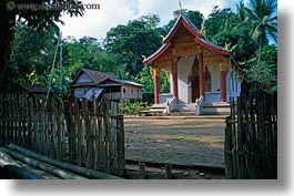 asia, horizontal, laos, river village, temples, villages, photograph