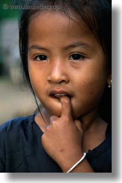 asia, asian, girls, laos, people, river village, vertical, villages, young, photograph
