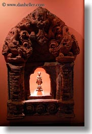 asia, big, frames, kathmandu, museums, nepal, small, statues, vertical, photograph