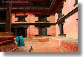 asia, blues, courtyard, horizontal, kathmandu, museums, nepal, womens, photograph