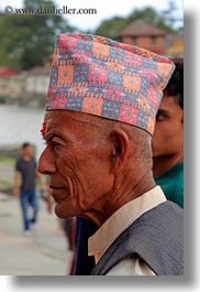 asia, hats, kathmandu, men, nepal, newari, pashupatinath, vertical, photograph
