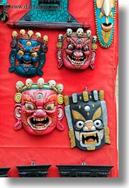 asia, clothes, kathmandu, masks, nepal, pashupatinath, vertical, photograph