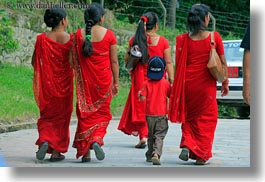 asia, boys, following, girls, horizontal, kathmandu, nepal, pashupatinath, robes, womens, photograph