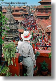 asia, crowds, kathmandu, nepal, patan darbur square, vertical, viewing, photograph