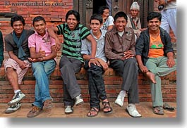 asia, boys, emotions, friends, horizontal, kathmandu, men, nepal, patan darbur square, smiles, photograph
