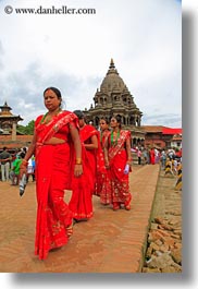 asia, hindu, kathmandu, nepal, patan darbur square, religious, sindoor, temples, tikka, vertical, womens, photograph