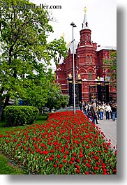 asia, buildings, historical museum, moscow, museums, russia, tulips, vertical, photograph