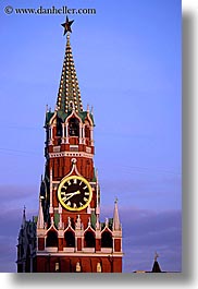 asia, buildings, dusk, kremlin, landmarks, moscow, russia, savior, towers, vertical, photograph