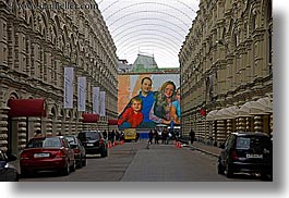 asia, billboards, buildings, families, horizontal, moscow, russia, rym shopping mall, streets, photograph