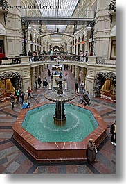 asia, buildings, fountains, mall, moscow, russia, rym shopping mall, vertical, photograph