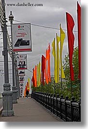 asia, bridge, city scenes, flags, moscow, russia, signs, vertical, photograph