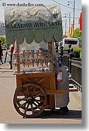 asia, carts, city scenes, materials, moscow, peanut, russia, vendors, vertical, woods, photograph