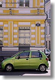 asia, buildings, cars, green, moscow, russia, vertical, yellow, photograph