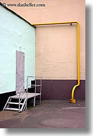 asia, doors, gray, moscow, pipes, russia, vertical, yellow, photograph