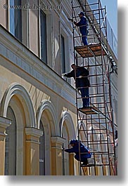 asia, men, moscow, painters, people, russia, scaffolds, vertical, photograph