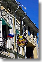 asia, cafes, guitars, hard, instruments, moscow, music, rocks, russia, signs, vertical, photograph