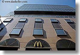 asia, horizontal, logo, mcdonalds, moscow, perspective, russia, signs, upview, photograph