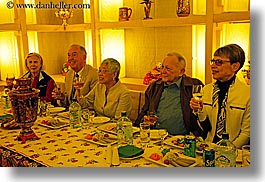 asia, colors, dinner, emotions, groups, happy, horizontal, men, moscow, people, russia, senior citizen, smiles, smiling, tourists, womens, yellow, photograph