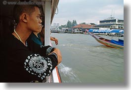 asia, bangkok, horizontal, looking, men, people, rivers, thailand, photograph