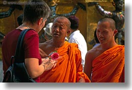 asia, bangkok, horizontal, monks, people, thailand, tourists, photograph