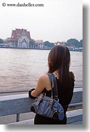 asia, bangkok, looking, people, rivers, thailand, vertical, womens, photograph