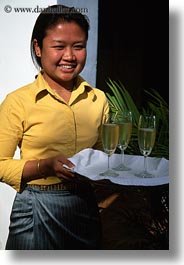 asia, bangkok, champagne, people, serving, thailand, vertical, womens, photograph