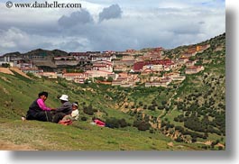 asia, families, ganden, ganden monastery, horizontal, landscapes, lhasa, monastery, tibet, tibetan, photograph