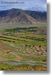 asia, ganden monastery, landscapes, lhasa, roads, tibet, valley, vertical, views, winding, photograph