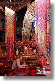 asia, buddhist, jokhang temple, lhasa, prayers, religious, rooms, temples, tibet, vertical, photograph