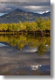 asia, clouds, lakes, landscapes, lhasa, mountains, nature, reflections, tibet, trees, vertical, water, photograph