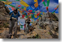 asia, flags, horizontal, lhasa, monastery hike, photographers, prayers, tibet, photograph