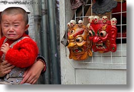 asia, babies, childrens, crying, horizontal, lhasa, mothers, people, tibet, photograph