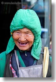 asia, emotions, lhasa, old, people, smiles, smiling, tibet, toothless, vertical, womens, photograph