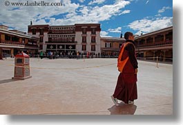 asia, horizontal, lhasa, monks, potala, tibet, photograph