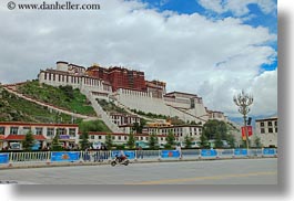 asia, clouds, from, horizontal, lhasa, nature, palace, potala, sky, streets, tibet, photograph