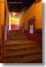 asia, glow, hallway, lhasa, lights, potala, stairs, tibet, vertical, photograph