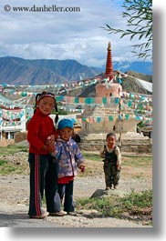 asia, childrens, lhasa, tibet, vertical, villages, photograph