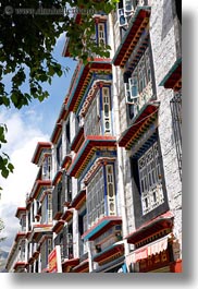apartments, asia, big, lhasa, tibet, vertical, windows, photograph