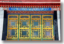 asia, grating, horizontal, lhasa, tibet, windows, yellow, photograph