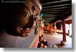 asia, asian, buddhist symbols, horizontal, masks, slow exposure, style, tan druk temple, tibet, photograph