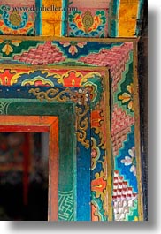 asia, asian, colorful, doorframe, style, tan druk temple, tibet, vertical, photograph