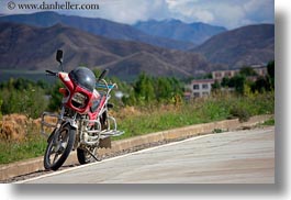 asia, horizontal, motorcycles, tibet, yarlung valley, photograph