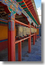 asia, colorful, doors, riwodechen monastery, tibet, vertical, walls, yarlung valley, photograph