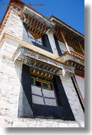 asia, riwodechen monastery, tibet, vertical, windows, yarlung valley, photograph