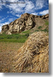 asia, hay, rocks, scenics, stacks, tibet, vertical, yarlung valley, photograph